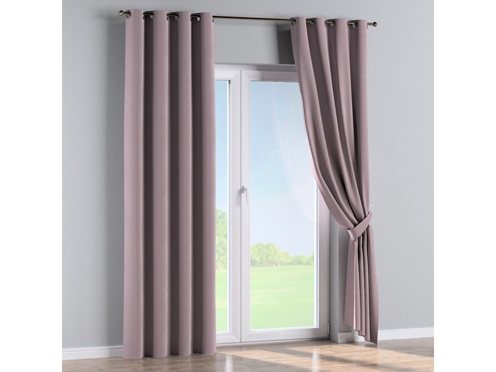 Zasłona na kółkach 1 szt., zgaszony róż, 1szt 130 × 260 cm, Velvet Poliester 130x260 cm Zasłona prześwitująca Mocowanie Taśma