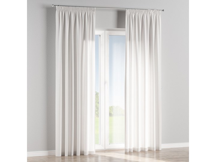 Zasłona na taśmie marszczącej 1 szt., śmietankowa biel, 1szt 130 × 260 cm, Loneta Poliester Kolor Biały 130x260 cm Bawełna Zasłona zaciemniająca Pomieszczenie Jadalnia