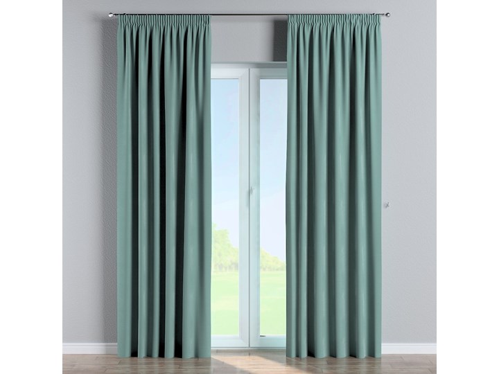 Zasłona na taśmie marszczącej 1 szt., szara mięta, 1szt 130 × 260 cm, Velvet 130x260 cm Zasłona prześwitująca Poliester Mocowanie Taśma