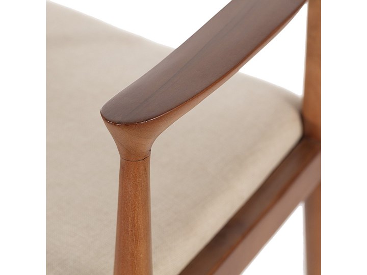 Krzesło Cassandra, 62 x 52 x 76 cm Drewno Tkanina Kategoria Krzesła kuchenne Tapicerowane Z podłokietnikiem Kolor Brązowy