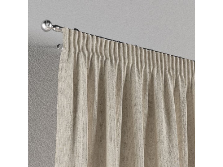 Zasłona na taśmie marszczącej 1 szt., melanż szaro-beżowy, 1szt 130 × 260 cm, Loneta 130x260 cm Bawełna Poliester Pomieszczenie Salon Zasłona zaciemniająca Wzór Gładkie