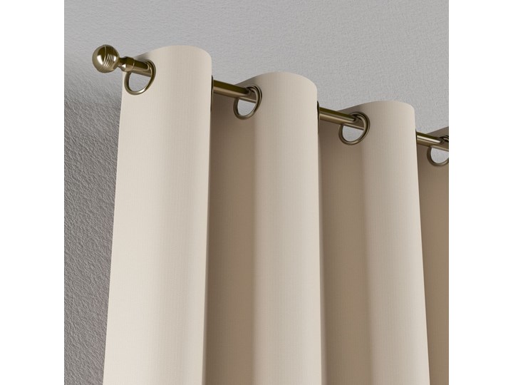 Zasłona zaciemniająca na kółkach 1 szt., ecru o wyraźnej strukturze, 1szt 140 × 260 cm, Blackout - zaciemniające Poliester 140x260 cm Żakard Kolor Beżowy
