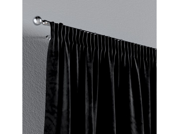 Zasłona na taśmie marszczącej 1 szt., głęboka czerń, 1szt 130 × 260 cm, Velvet Mocowanie Taśma Zasłona prześwitująca Poliester 130x260 cm Pomieszczenie Sypialnia