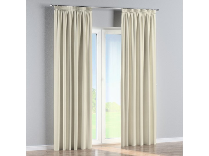 Zasłona na taśmie marszczącej 1 szt., śmietankowa biel, 1szt 130 × 260 cm, Velvet Wzór Gładkie Poliester 130x260 cm Zasłona prześwitująca Pomieszczenie Salon