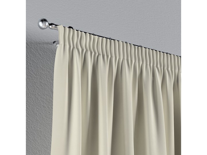 Zasłona na taśmie marszczącej 1 szt., śmietankowa biel, 1szt 130 × 260 cm, Velvet 130x260 cm Kolor Beżowy Poliester Zasłona prześwitująca Pomieszczenie Salon
