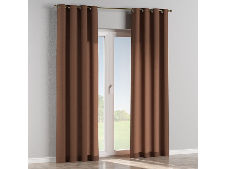 Zasłona na kółkach 1 szt., brązowy, 1szt 130 × 260 cm, Loneta Zasłona zaciemniająca Wzór Gładkie Poliester Bawełna 130x260 cm Pomieszczenie Sypialnia