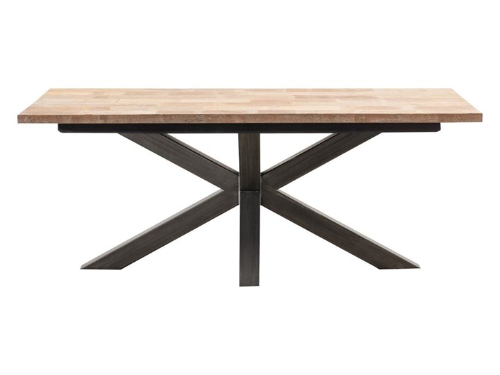 Stół Vince 200x100x79 black&natural, 200 × 100 × 79 cm Metal Szerokość 100 cm Kolor Czarny Drewno Długość 200 cm Styl Nowoczesny