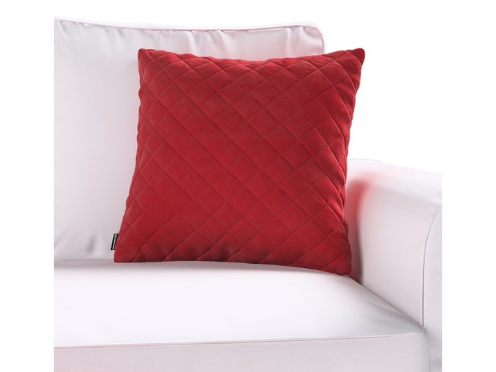 Poszewka Kinga pikowana 43 x 43 cm, intensywna czerwień, 43 × 43 cm, Velvet 43x43 cm Pomieszczenie Salon Poszewka dekoracyjna Poliester Kwadratowe Kolor Czerwony