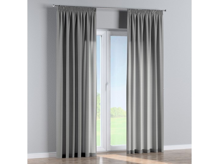 Zasłona na taśmie marszczącej 1 szt., szary, 1szt 130 × 260 cm, Loneta Pomieszczenie Zasłona zaciemniająca Bawełna 130x260 cm Poliester Mocowanie