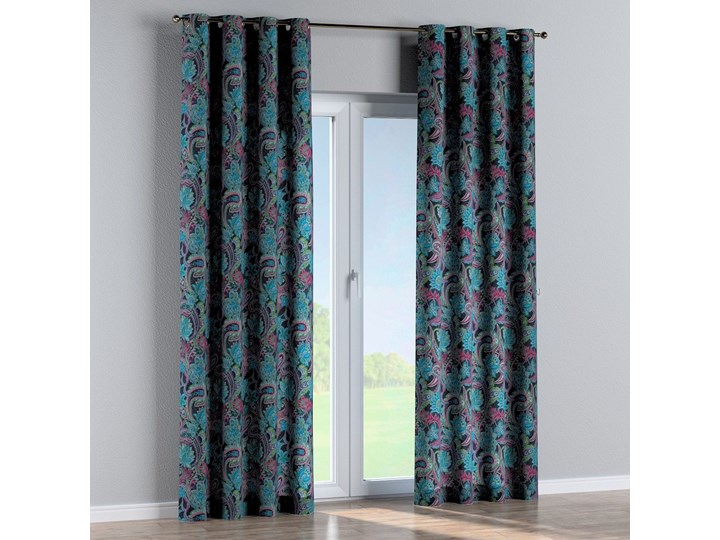Zasłona na kółkach 1 szt., wielokolorowy paisley, 1szt 130 × 260 cm, Velvet 130x260 cm Zasłona prześwitująca Wzór Kwiaty Mocowanie Taśma