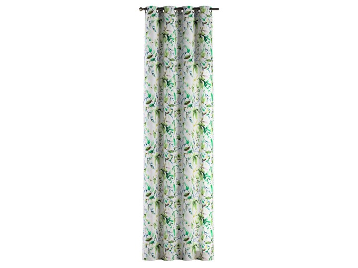 Zasłona na kółkach 1 szt., zielone gałązki na kremowym tle, 1szt 130 × 260 cm, Velvet Zasłona prześwitująca 130x260 cm Poliester Kolor Zielony
