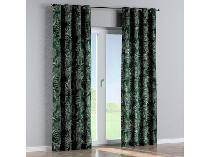 Zasłona na kółkach 1 szt., zielony w liście, 1szt 130 × 260 cm, Velvet Mocowanie Taśma Zasłona prześwitująca Poliester 130x260 cm Wzór Kwiaty