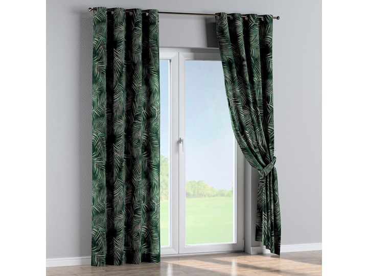 Zasłona na kółkach 1 szt., zielony w liście, 1szt 130 × 260 cm, Velvet 130x260 cm Zasłona prześwitująca Poliester Mocowanie Taśma