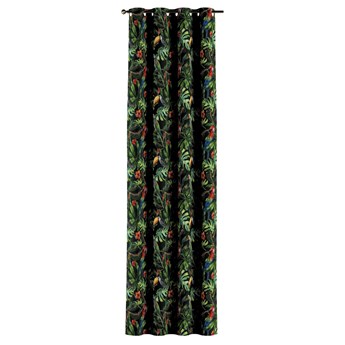 Zasłona na kółkach 1 szt., papugi i tukany na czarnym tle, 1szt 130 × 260 cm, Velvet
