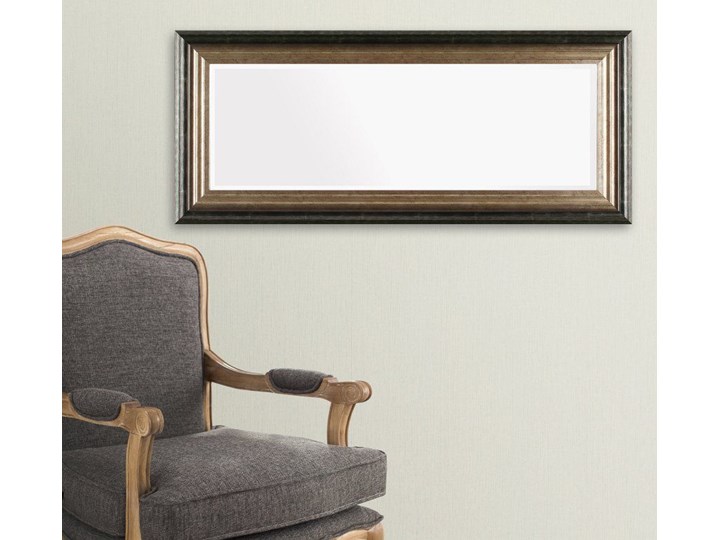 Lustro Romane 46x107cm, 46 × 107 cm Lustro z ramą Kolor Złoty Ścienne Prostokątne Pomieszczenie Salon