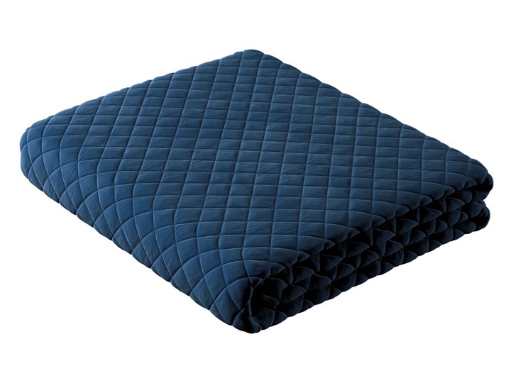 Narzuta pikowana w romby, granat, szer.260 × dł.210 cm, Velvet Bawełna Poliester 170x260 cm Wzór Pikowany