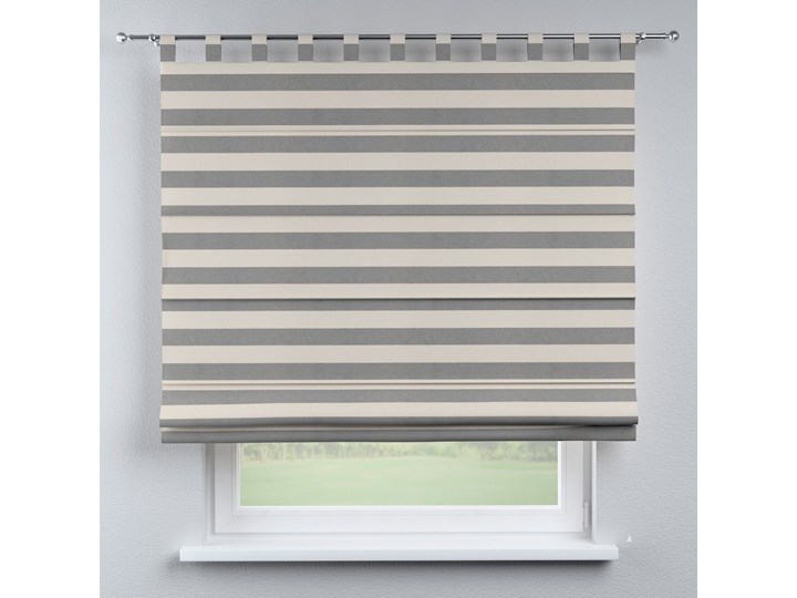 Roleta rzymska Verona, biało - szare pasy (5,5cm), szer.80 × dł.170 cm, Quadro Typ Roleta zaciemniająca