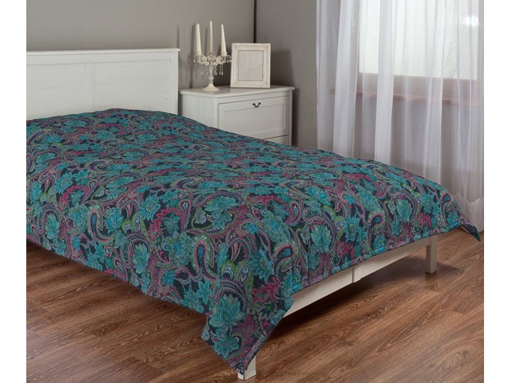 Narzuta pikowana w pasy, wielokolorowy paisley, szer.260 × dł.210 cm, Velvet Bawełna 210x260 cm Poliester Wzór Pikowany Kategoria Narzuty