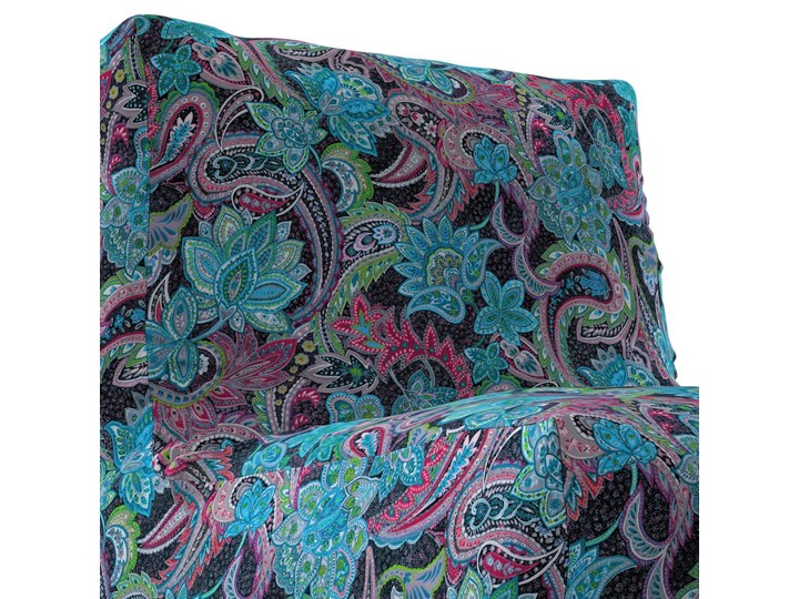 Pufa- fotel, wielokolorowy paisley, 67 × 31 × 75 cm, Velvet Tworzywo sztuczne Tkanina Pufa z oparciem Styl Nowoczesny