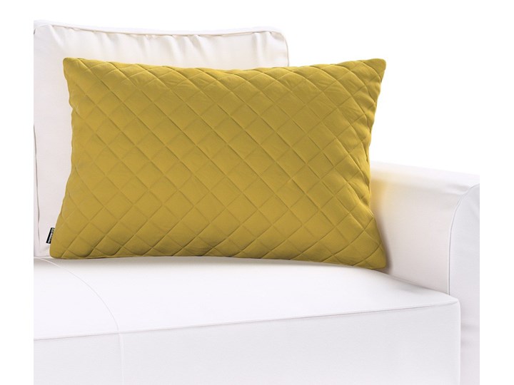 Poszewka Kinga pikowana 60 x 40 cm, oliwkowy zielony, 60 × 40 cm, Velvet 40x60 cm Kolor Żółty Poszewka dekoracyjna Prostokątne Poliester Wzór Jednolity