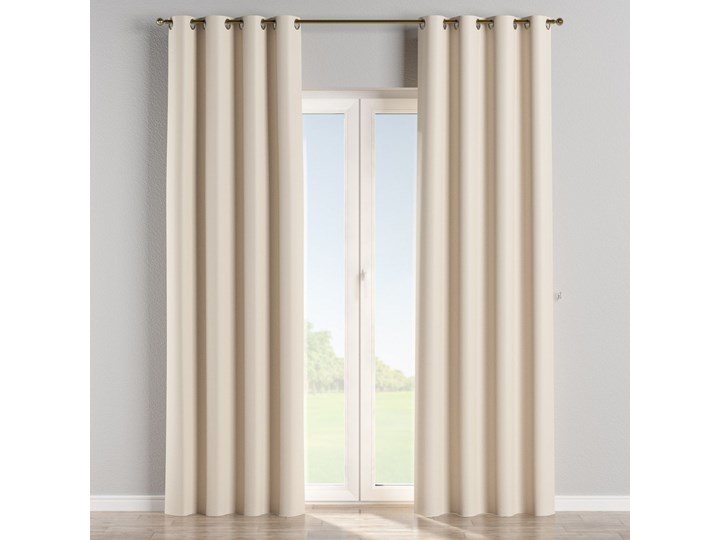 Zasłona zaciemniająca na kółkach 1 szt., ecru o wyraźnej strukturze, 1szt 140 × 260 cm, Blackout - zaciemniające 140x260 cm Żakard Poliester Mocowanie Taśma