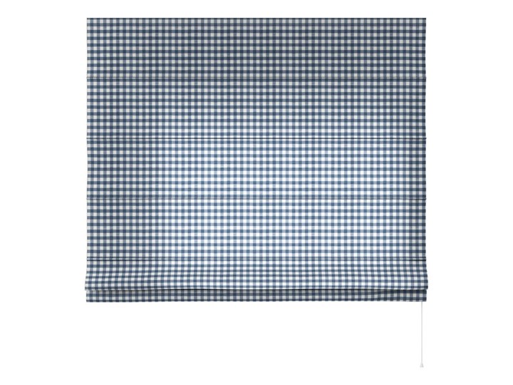 Roleta rzymska Capri, granatowo biała kratka (1,5x1,5cm), szer.80 × dł.170 cm, Quadro Typ Roleta transparentna