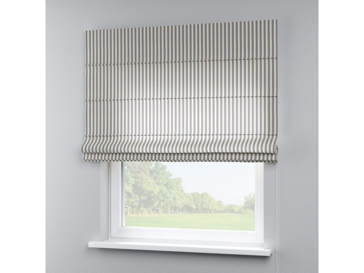 Roleta rzymska Capri, granatowo białe pasy (1,5cm), szer.80 × dł.170 cm, Quadro Wzór Gładkie Typ Roleta zaciemniająca