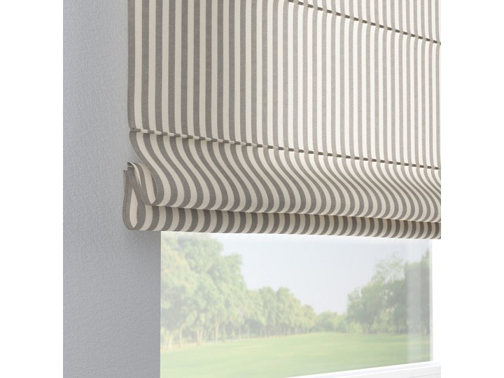 Roleta rzymska Capri, szaro białe pasy (1,5cm), szer.80 × dł.170 cm, Quadro Typ Roleta transparentna