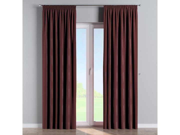 Zasłona na taśmie marszczącej 1 szt., bordowy, 1szt 130 × 260 cm, Velvet Zasłona prześwitująca 130x260 cm Poliester Kolor Brązowy