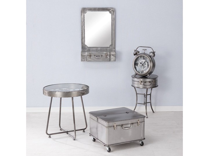 Lustro Steel wys. 84cm, 56 × 21 × 84 cm Prostokątne Lustro z półką Stojące Styl Nowoczesny