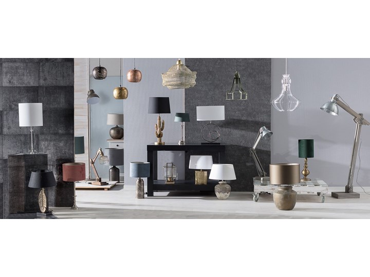 Lampa stojąca Keravan wys. 58cm, 39 × 58 cm Lampa z kloszem Kategoria Lampy stołowe