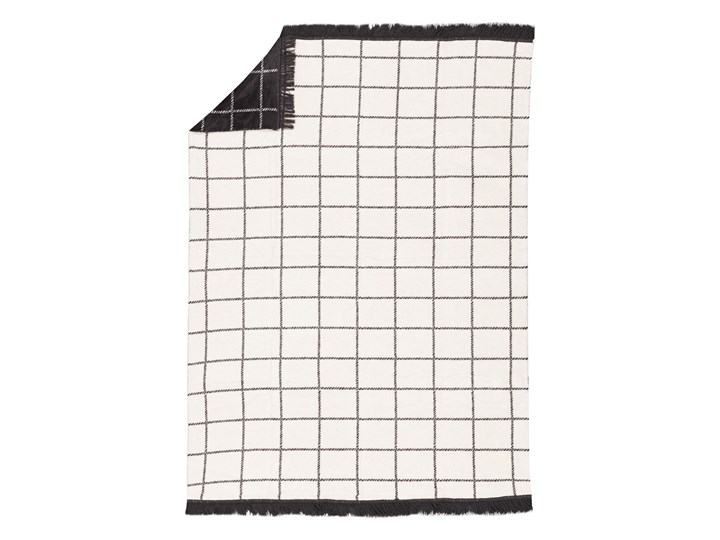 Koc Cosy Home 150x200cm Check, 150×200cm Bawełna 150x200 cm Kolor Czarny Akryl Wzór W kratkę