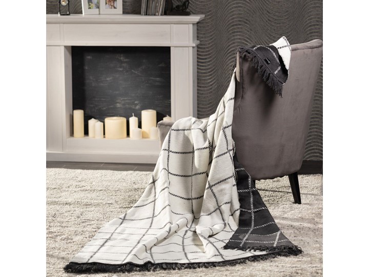 Koc Cosy Home 150x200cm Check, 150×200cm Akryl Bawełna Kolor Czarny 150x200 cm Kategoria Koce i pledy