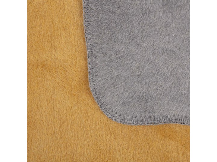 Koc Cotton Cloud 150x200cm Mustard&Grey, 150 x 200 cm Bawełna 150x200 cm Akryl Wzór Jednolity