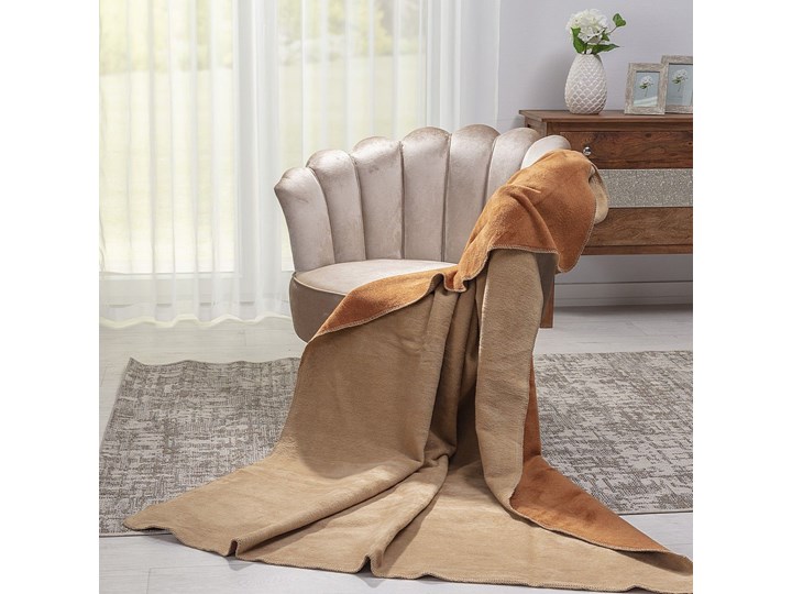 Koc Cotton Cloud 150x200cm Cognac&Beige, 150 x 200 cm Bawełna Kategoria Koce i pledy Akryl 150x200 cm Kolor Brązowy