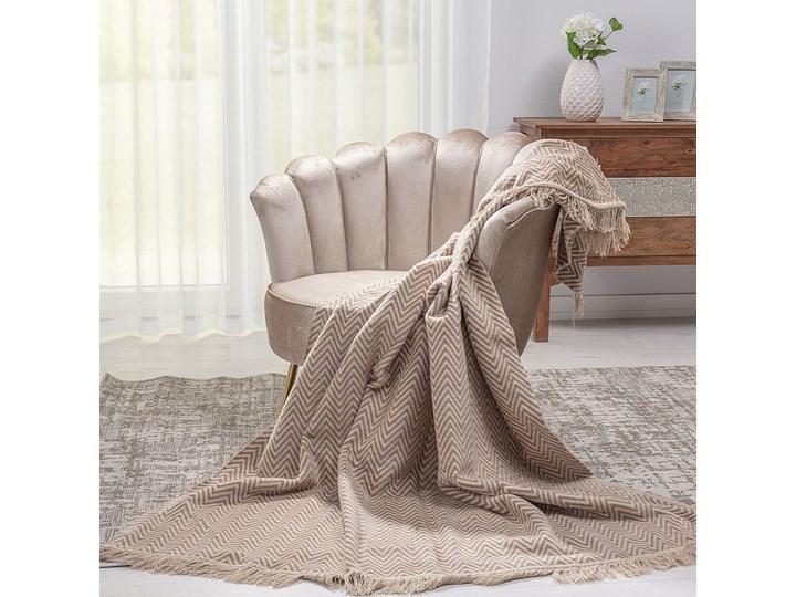 Koc Cosy Home 150x200cm Beige Chevron, 150 x 200 cm 150x200 cm Akryl Bawełna Kategoria Koce i pledy