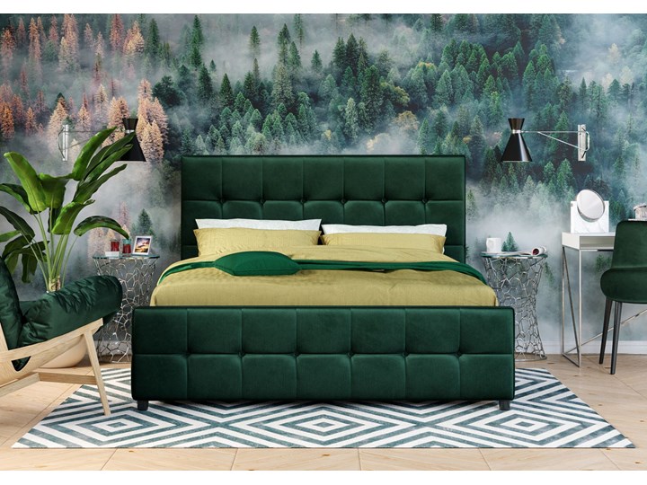 Łóżko tapicerowane 120X200 SFG015 zielony welur #64 Kategoria Łóżka do sypialni
