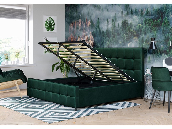 Łóżko tapicerowane 120X200 SFG015 zielony welur #64 Kategoria Łóżka do sypialni Pojemnik na pościel Z pojemnikiem