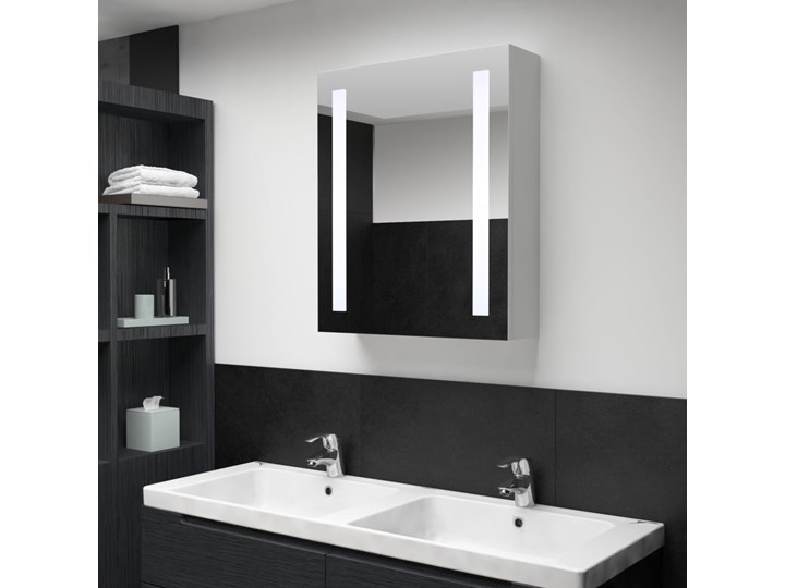 vidaXL Szafka łazienkowa z lustrem i LED, 50 x 13 x 70 cm Płyta MDF Szafki Szkło Szerokość 50 cm Wiszące Głębokość 13 cm Kategoria Szafki stojące Rodzaj frontu Drzwiczki