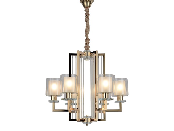 NOWOCZESNA LAMPA WISZĄCA ZŁOTA MANHATTAN Lampa z abażurem Lampa z kloszem Metal Szkło Kategoria Lampy wiszące