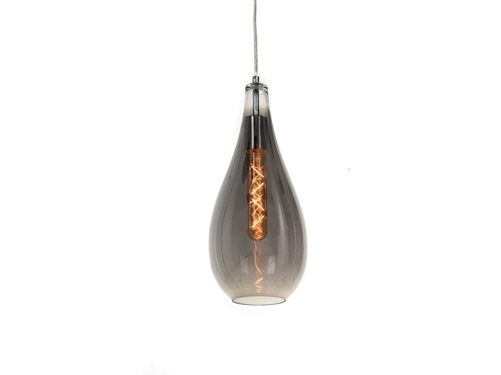 NOWOCZESNA LAMPA WISZĄCA SZKLANA CHROMOWANA LAURIS Metal Lampa z kloszem Szkło Funkcje Brak dodatkowych funkcji Pomieszczenie Salon
