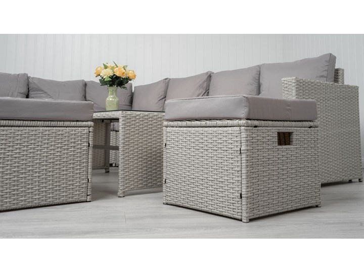 MEBLE OGRODOWE RATTAN 1162S CZARNY Technorattan Zestawy kawowe Liczba miejsc Ośmioosobowy Zestawy wypoczynkowe Zawartość zestawu Puf