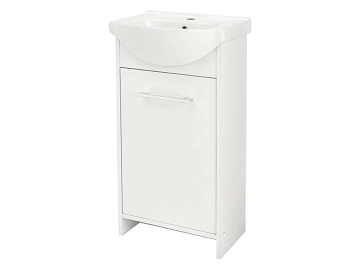 Szafka z umywalką Deftrans Blanka 45 cm biała Wysokość 83 cm Stojące Płyta stolarska Głębokość 26 cm Szerokość 37 cm Płyta MDF Wysokość 80 cm Kolor Biały