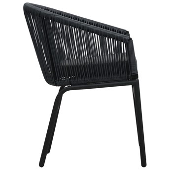 vidaXL Krzesła ogrodowe, 2 szt., czarne, rattan PVC