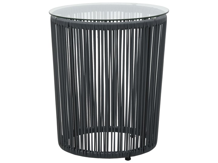 vidaXL 3-cz. zestaw mebli bistro z poduszkami, rattan PVC, antracyt Stoły z krzesłami Liczba miejsc Dwuosobowy Stal Zawartość zestawu Stolik