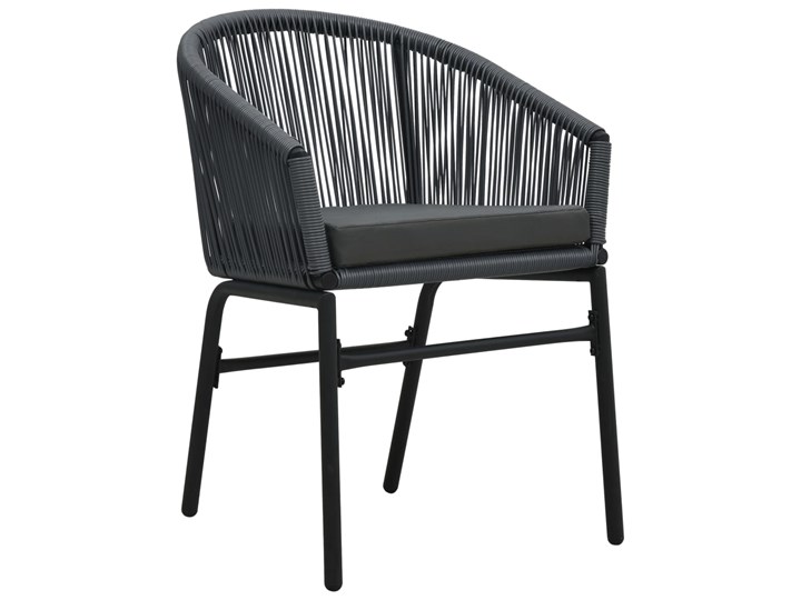vidaXL 3-cz. zestaw mebli bistro z poduszkami, rattan PVC, antracyt Liczba miejsc Dwuosobowy Stoły z krzesłami Stal Zawartość zestawu Krzesła
