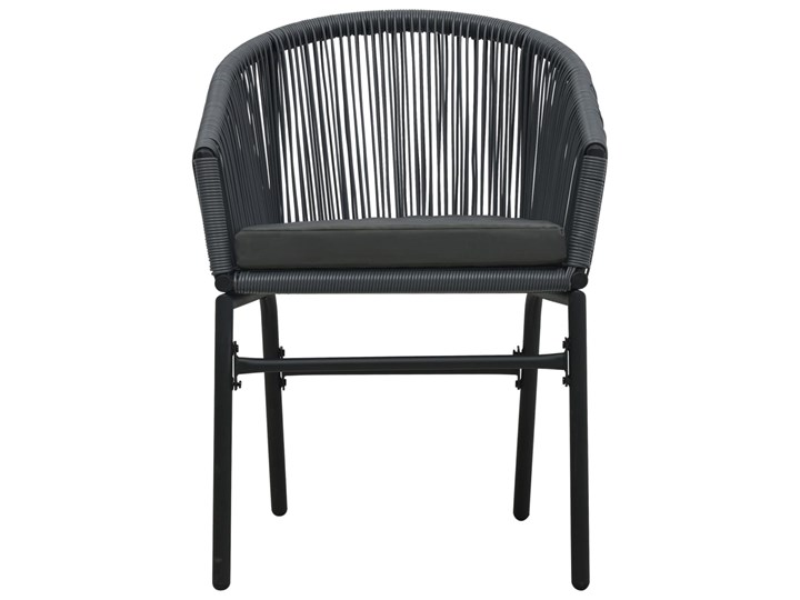 vidaXL 3-cz. zestaw mebli bistro z poduszkami, rattan PVC, antracyt Stoły z krzesłami Kategoria Zestawy mebli ogrodowych Stal Zawartość zestawu Krzesła