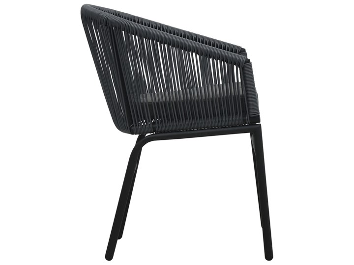 vidaXL 3-cz. zestaw mebli bistro z poduszkami, rattan PVC, antracyt Stal Stoły z krzesłami Kategoria Zestawy mebli ogrodowych