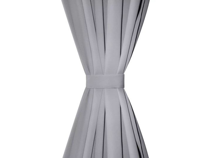 vidaXL Zasłony zaciemniające z pierścieniami 2 szt., szare, 135x245 cm Zasłona zaciemniająca Typ Zasłony gotowe Poliester Kolor Szary
