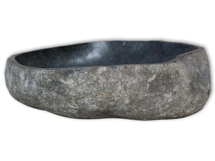 vidaXL Owalna umywalka z kamienia rzecznego, 30-37 cm Kamień naturalny Kategoria Umywalki Owalne Kolor Czarny